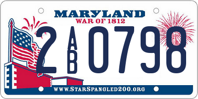 MD license plate 2AB0798