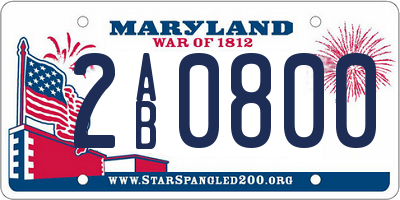 MD license plate 2AB0800