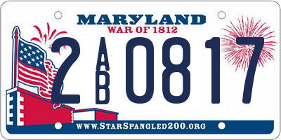 MD license plate 2AB0817