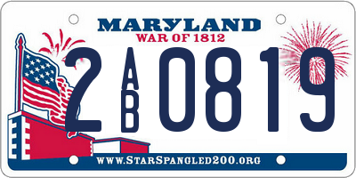 MD license plate 2AB0819