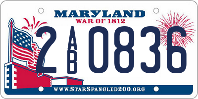 MD license plate 2AB0836