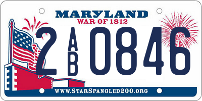 MD license plate 2AB0846