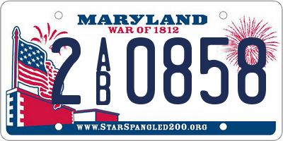 MD license plate 2AB0858