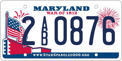 MD license plate 2AB0876