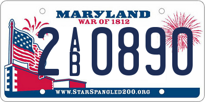 MD license plate 2AB0890