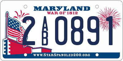 MD license plate 2AB0891