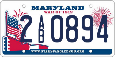 MD license plate 2AB0894