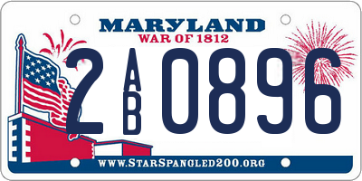 MD license plate 2AB0896