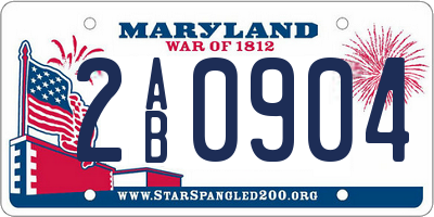 MD license plate 2AB0904