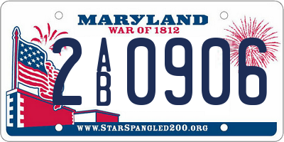 MD license plate 2AB0906