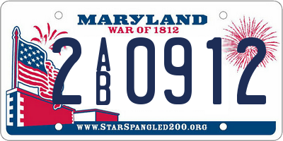 MD license plate 2AB0912