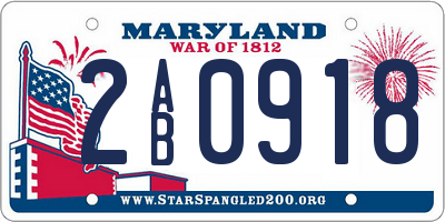 MD license plate 2AB0918