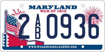 MD license plate 2AB0936