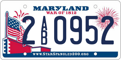 MD license plate 2AB0952