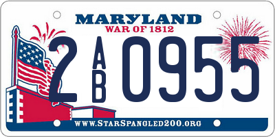MD license plate 2AB0955