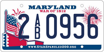 MD license plate 2AB0956