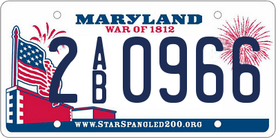 MD license plate 2AB0966