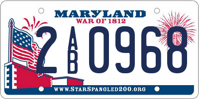 MD license plate 2AB0968