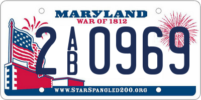 MD license plate 2AB0969