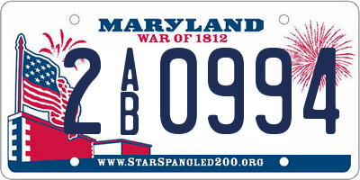 MD license plate 2AB0994