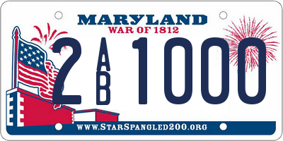 MD license plate 2AB1000