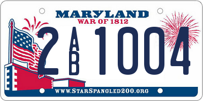 MD license plate 2AB1004