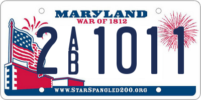 MD license plate 2AB1011