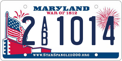 MD license plate 2AB1014