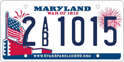 MD license plate 2AB1015