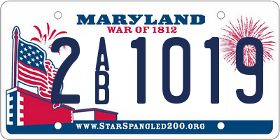 MD license plate 2AB1019