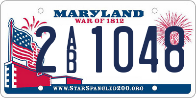 MD license plate 2AB1048