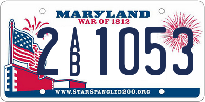 MD license plate 2AB1053