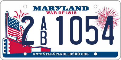 MD license plate 2AB1054