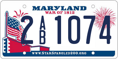 MD license plate 2AB1074