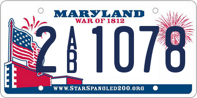 MD license plate 2AB1078