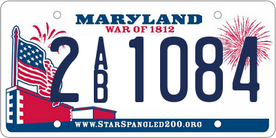 MD license plate 2AB1084