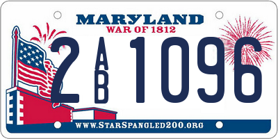 MD license plate 2AB1096
