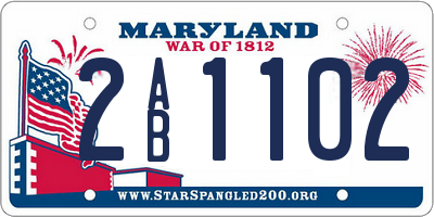 MD license plate 2AB1102