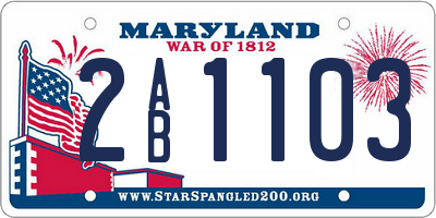 MD license plate 2AB1103