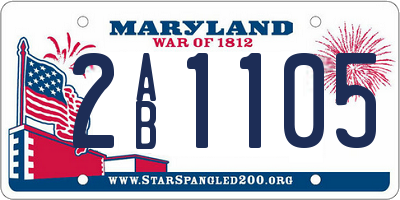 MD license plate 2AB1105