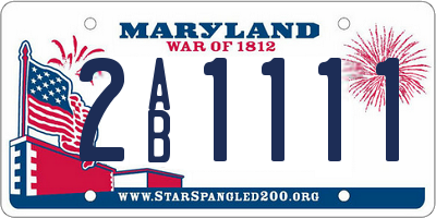 MD license plate 2AB1111