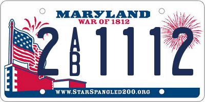MD license plate 2AB1112