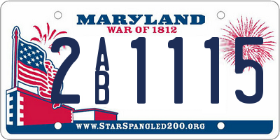 MD license plate 2AB1115