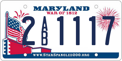 MD license plate 2AB1117