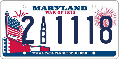 MD license plate 2AB1118