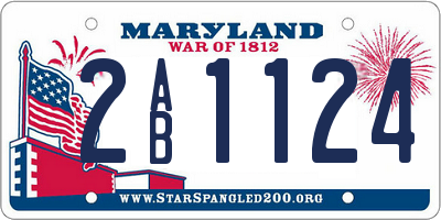 MD license plate 2AB1124