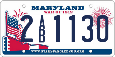 MD license plate 2AB1130