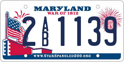 MD license plate 2AB1139