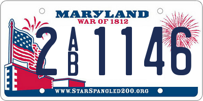 MD license plate 2AB1146