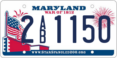 MD license plate 2AB1150